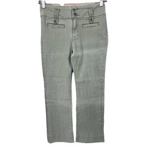 Pilcro Anthropologie Womens High Rise Flare Jeans Sage Green 27 4 Boho Coastal